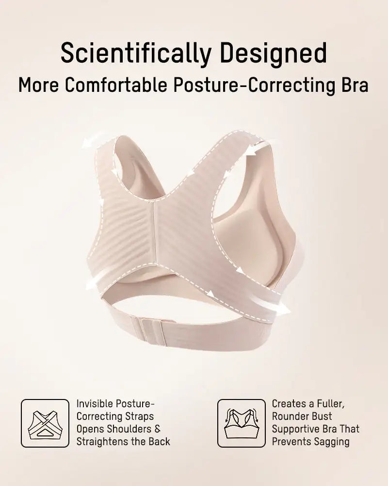 X-Back Hook-Front Wire-Free Alignment Bra Poise - Photo 12