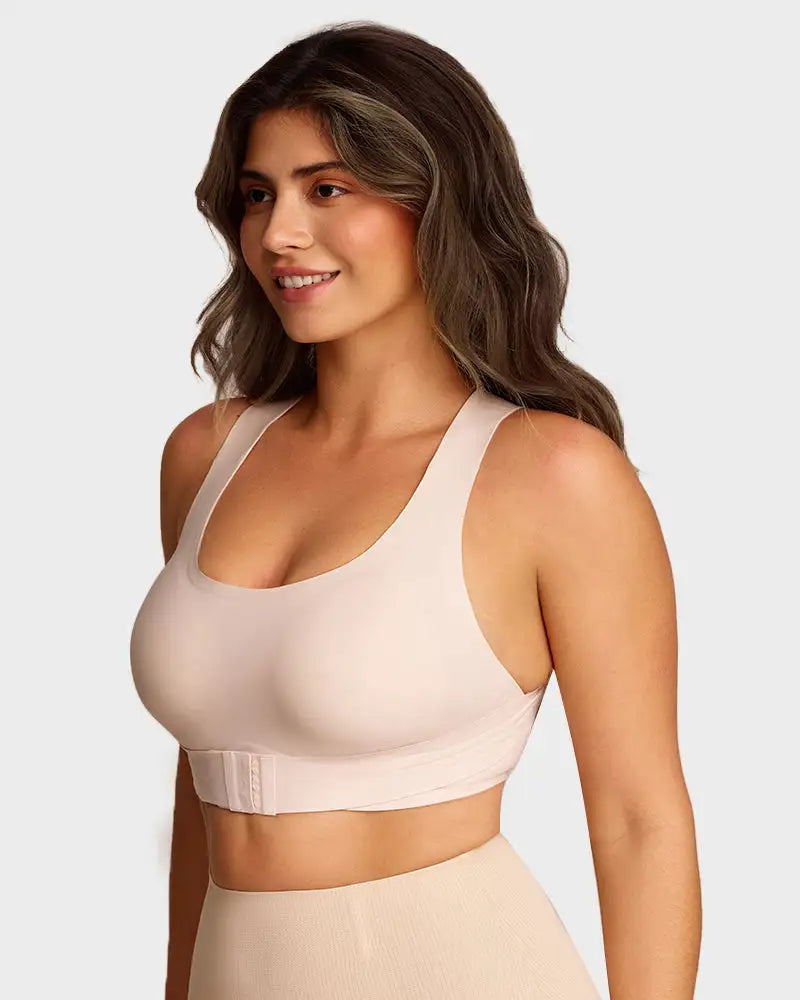 X-Back Hook-Front Wire-Free Alignment Bra Poise - Photo 14