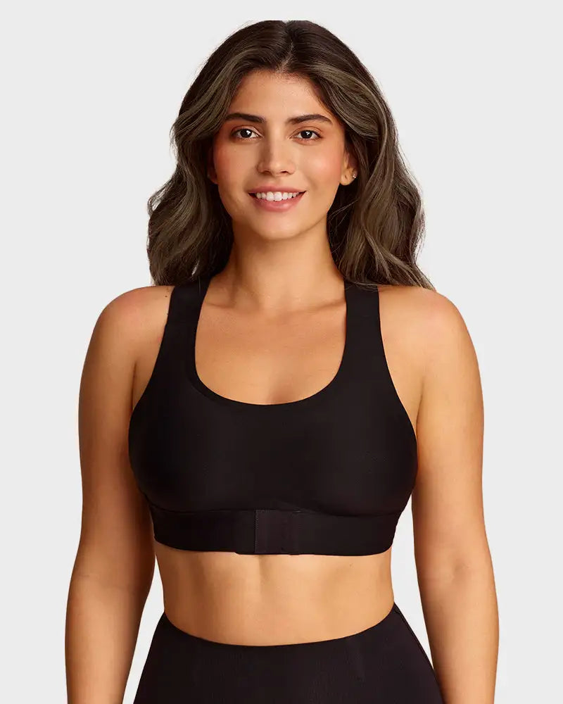 X-Back Hook-Front Wire-Free Alignment Bra Poise - Photo 20
