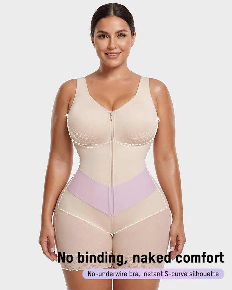 Zip-front full body tummy control shaper - image 10