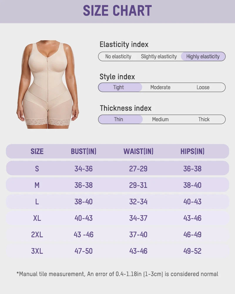 Zip-front full body tummy control shaper - image 15