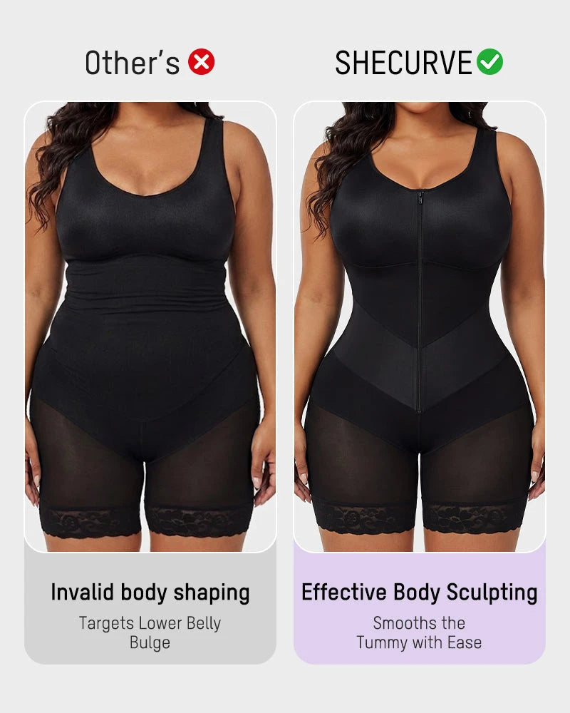 Zip-front full body tummy control shaper - image 5