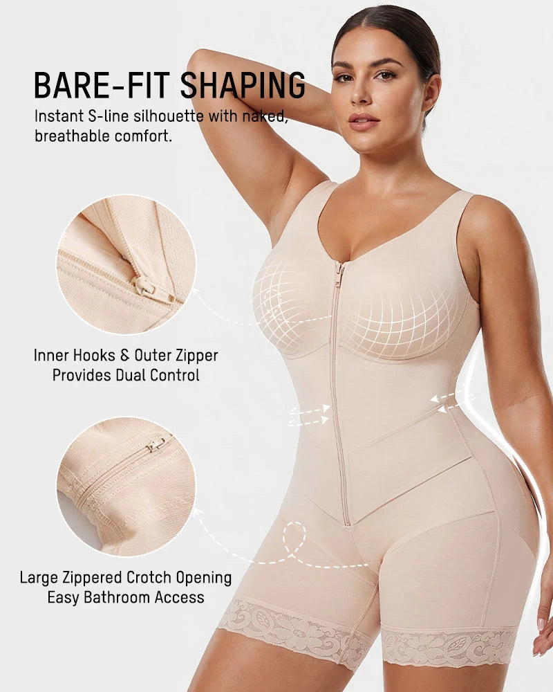 Zip-front full body tummy control shaper - image 6